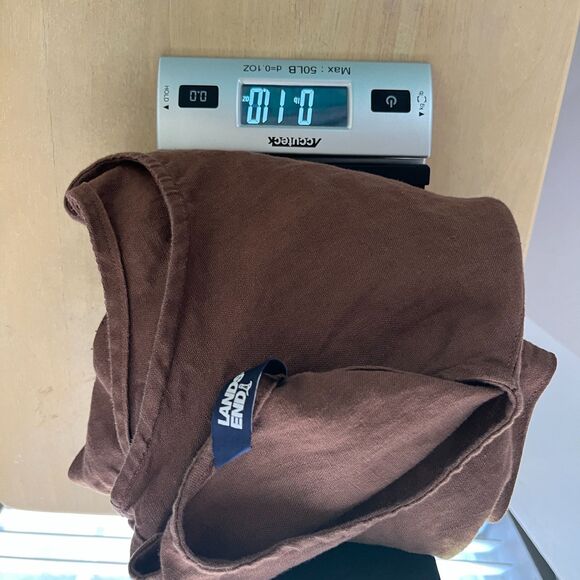 Lands' End Linen Dress 1X Sleeveless Shift Resort Beachy Lagenlook Minimal - Picture 11 of 11